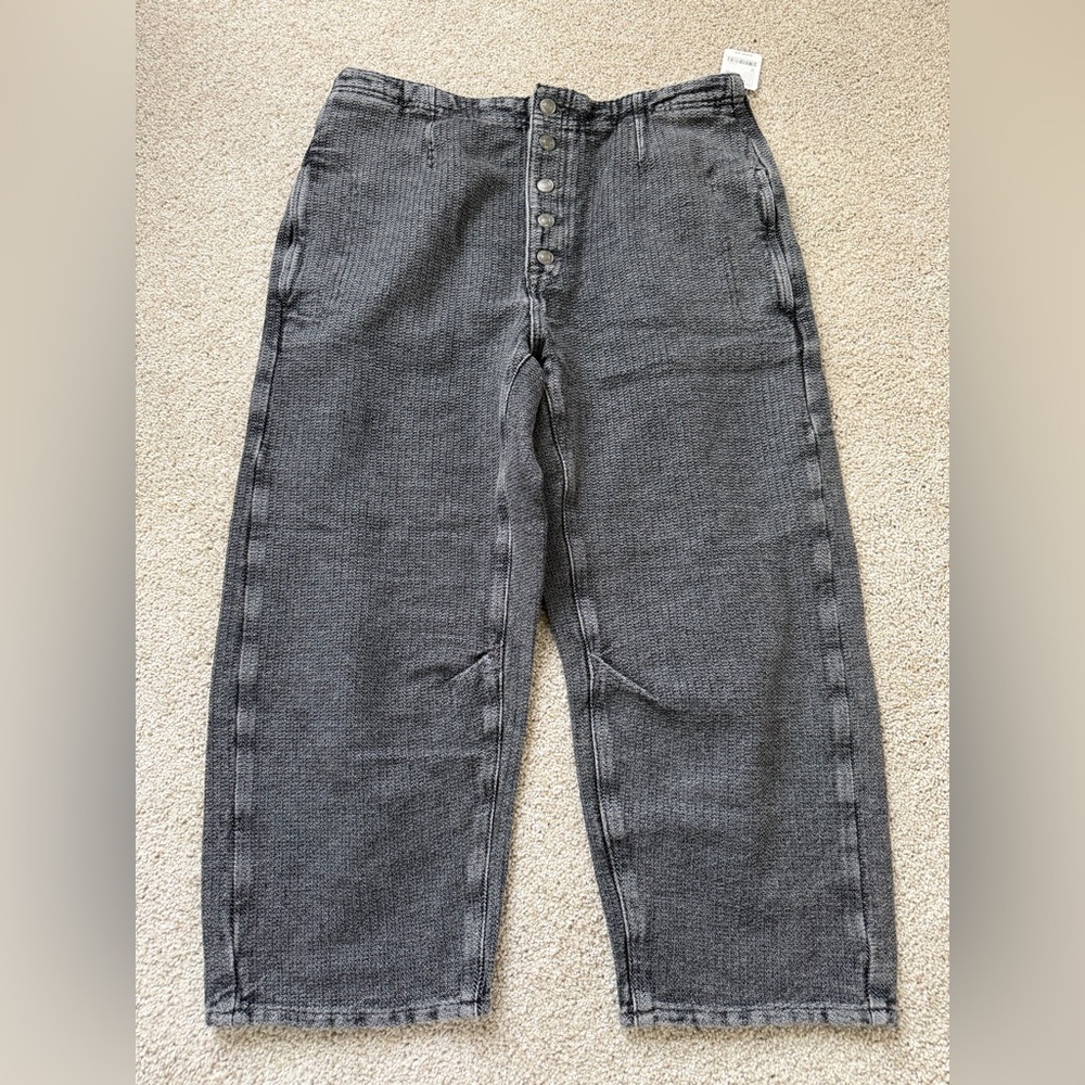 Free People We the Free Osaka Mid Rise Barrel Jean/Pants Spearmint 31 NWT